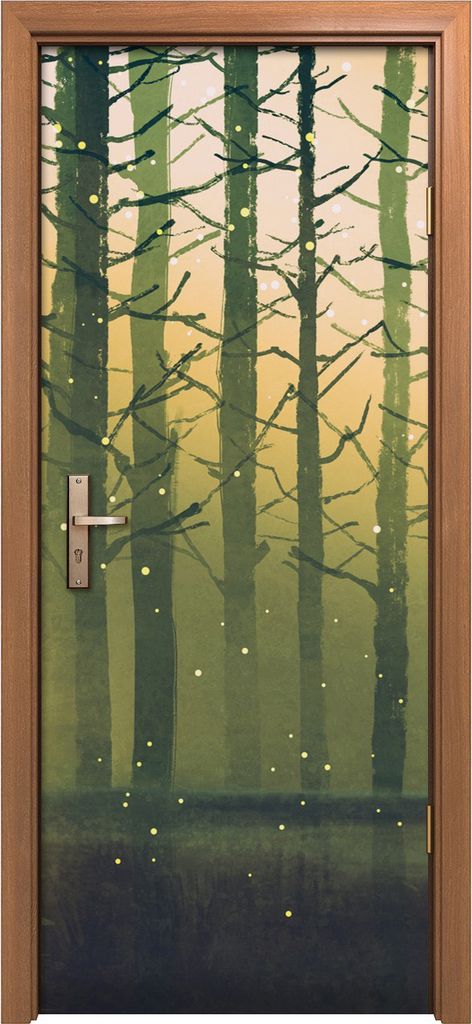 Türposter 80x200 cm Türaufkleber Türtapete Türfolie Klebefolie Mann Frau stehen in einer Waldlicht