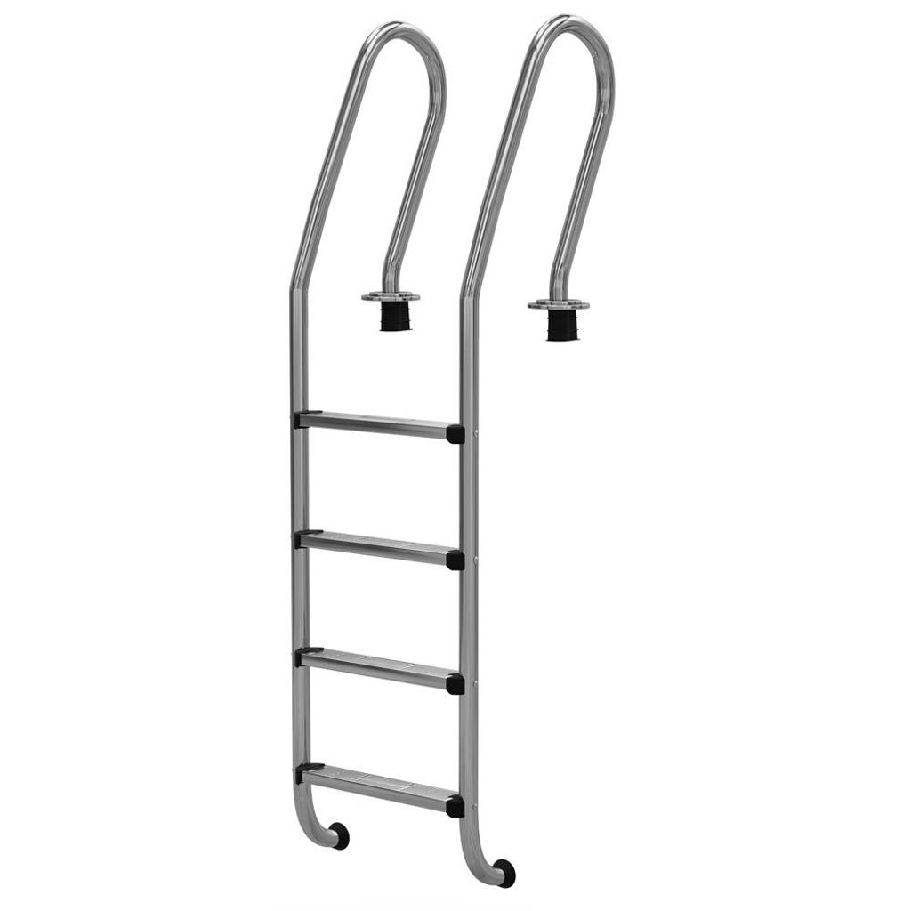 Tiefbeckenleiter Mixto 4 Stufen, Edelstahl V2A