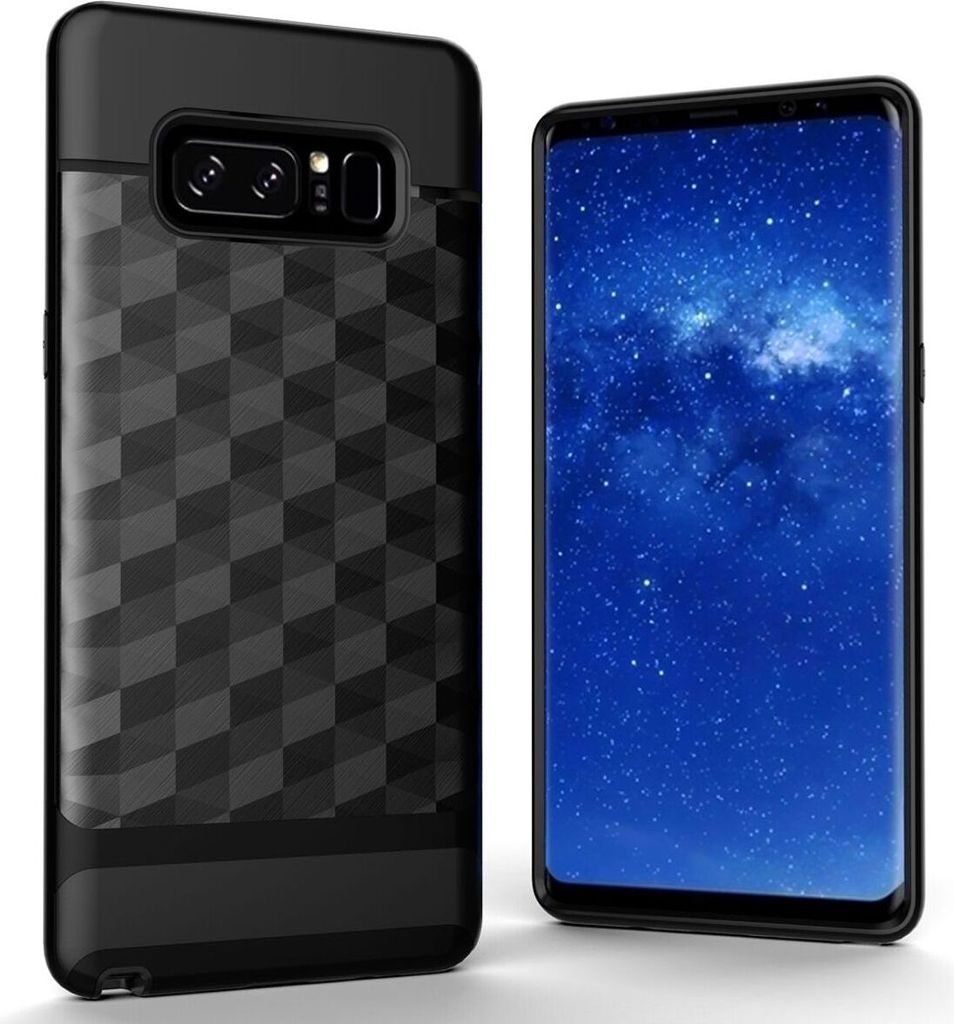 Hülle für Samsung Galaxy Note 8 Backcover Case Handy Schutzhülle - Cover 3D Prisma Design Schwarz