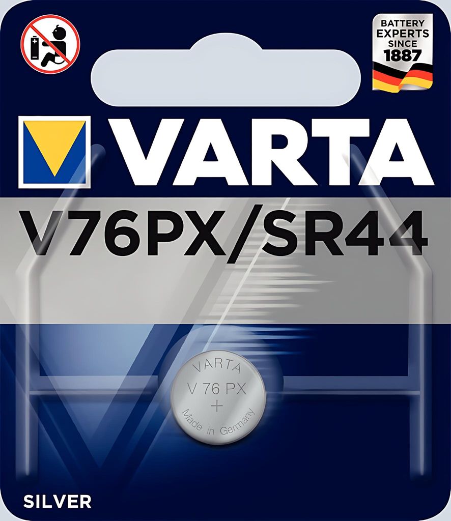 Varta 1x 1.55V V 76 PX, Jednorazowa bateria, SR44, Zdjęcie produktu 