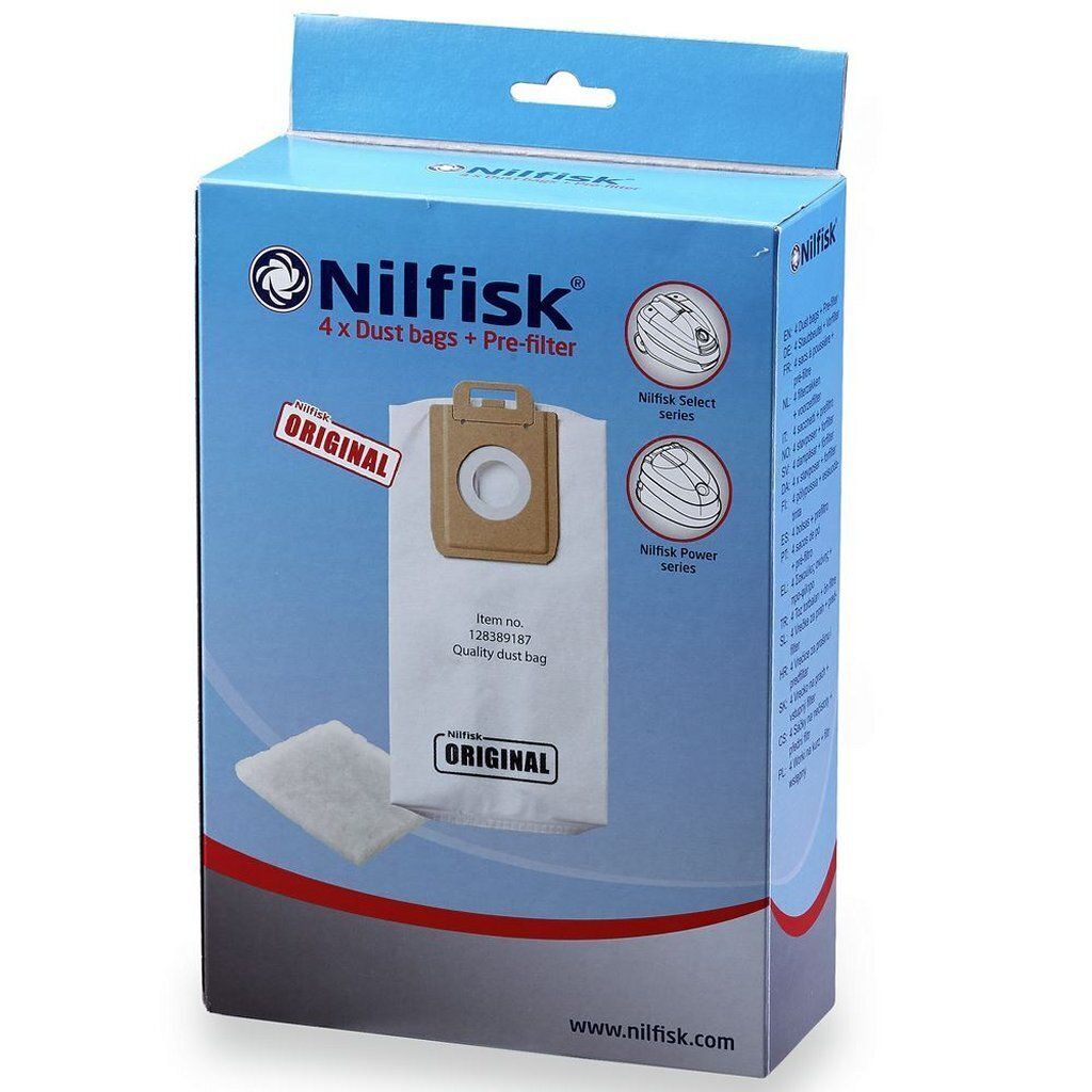 Lot de 4 sacs + 1 pré-filtre pour aspirateur - Nilfisk - Image du produit 