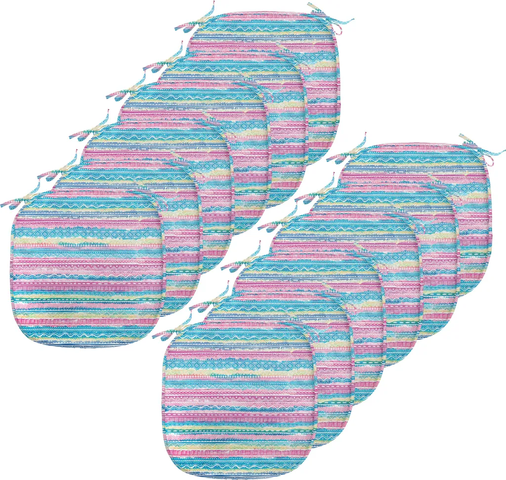 Tenda Doccia Per Bambini 180x180 Cm, Motivo Africano Cartoon Con Righe Geometriche Colorate, Con 12 Ganci - 2