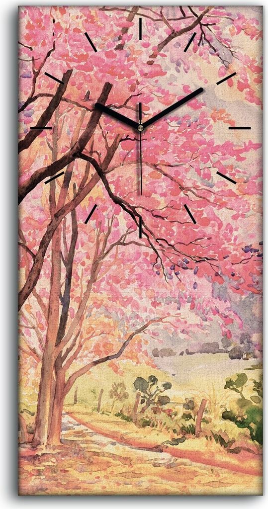 Dekor Leinwand Uhr Wandbilder 30x60 Malerei Abstrakte Wald Bäume Blätter Kunst - schwarze Hände