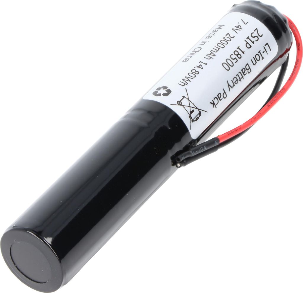 2S1P 7,2V-7,4V 2000mAh zylindrisch Li-Ion Akku mit BMS-Schutz und offenen Kabellitzen