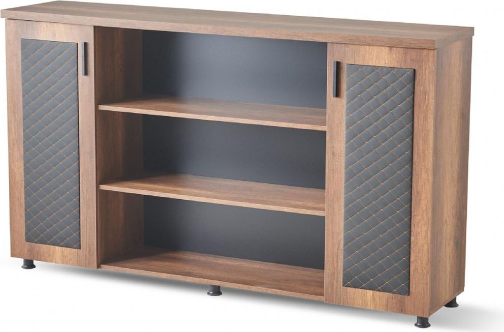 Aktenschrank Sideboard Braun Schwarz Zweifarbig Modern Arbeitszimmer