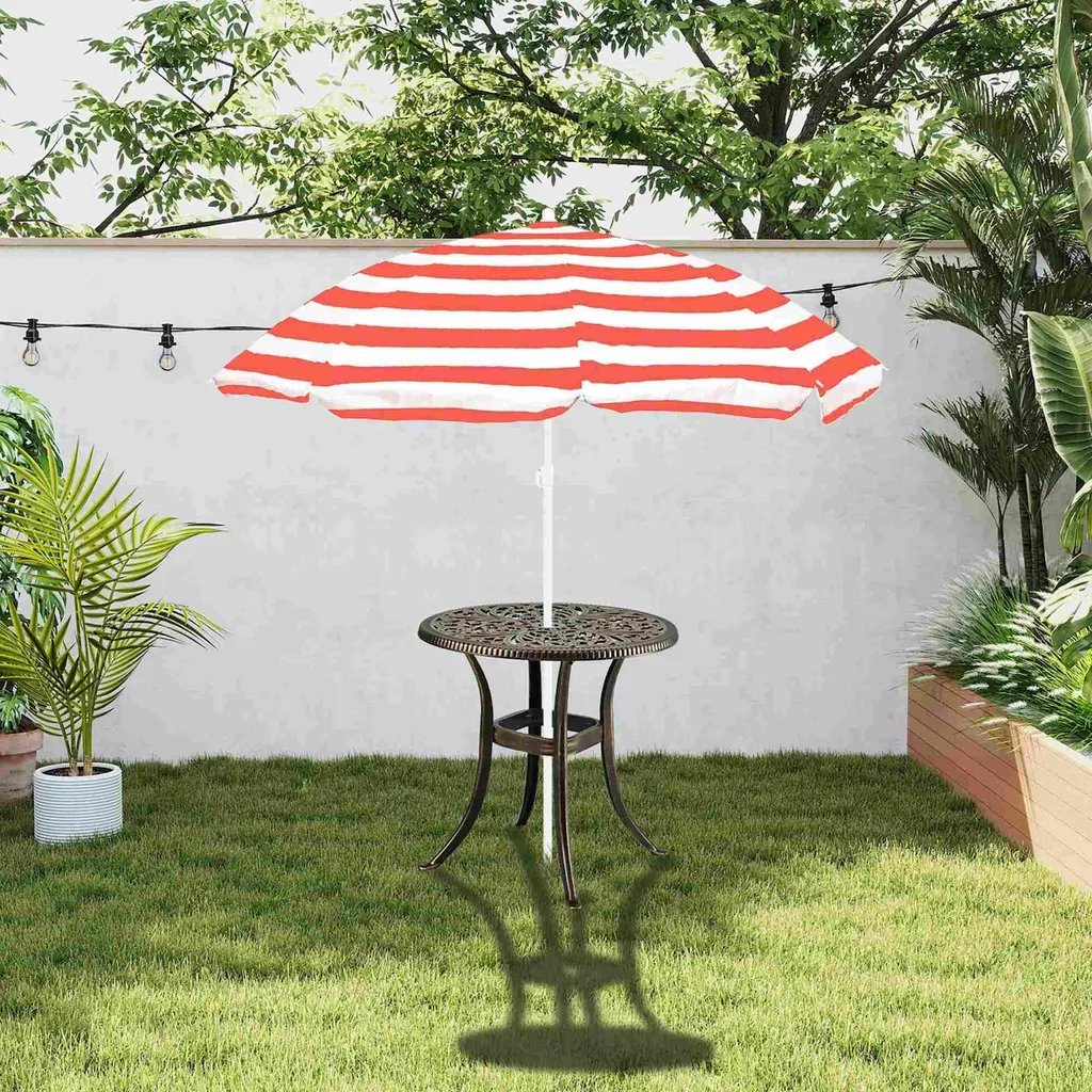 Table de bistro pour balcon et terrasse avec support parasol pratique