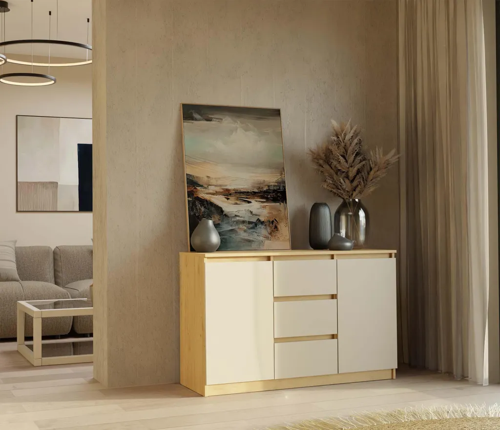 Commode ELBE : solution de rangement large en chêne pour maison ordonnée