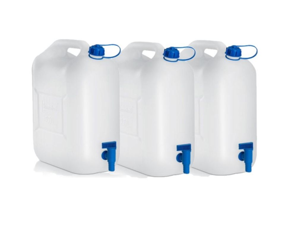 Wasserkanister 3er Set KLAR 22Liter ECO lebensmittelgeeignet Camping Wassertank