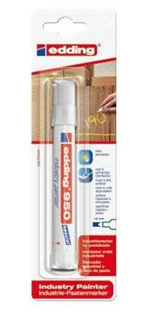 Feutre Industriel Blanc pour Métal et Béton Edding 950 - Lot de 5 Pièces