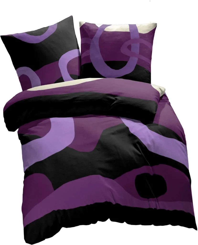 Set Letto ETÉREA 200x220 Prugna Cotone Renforcé - Offerta 3 Pezzi
