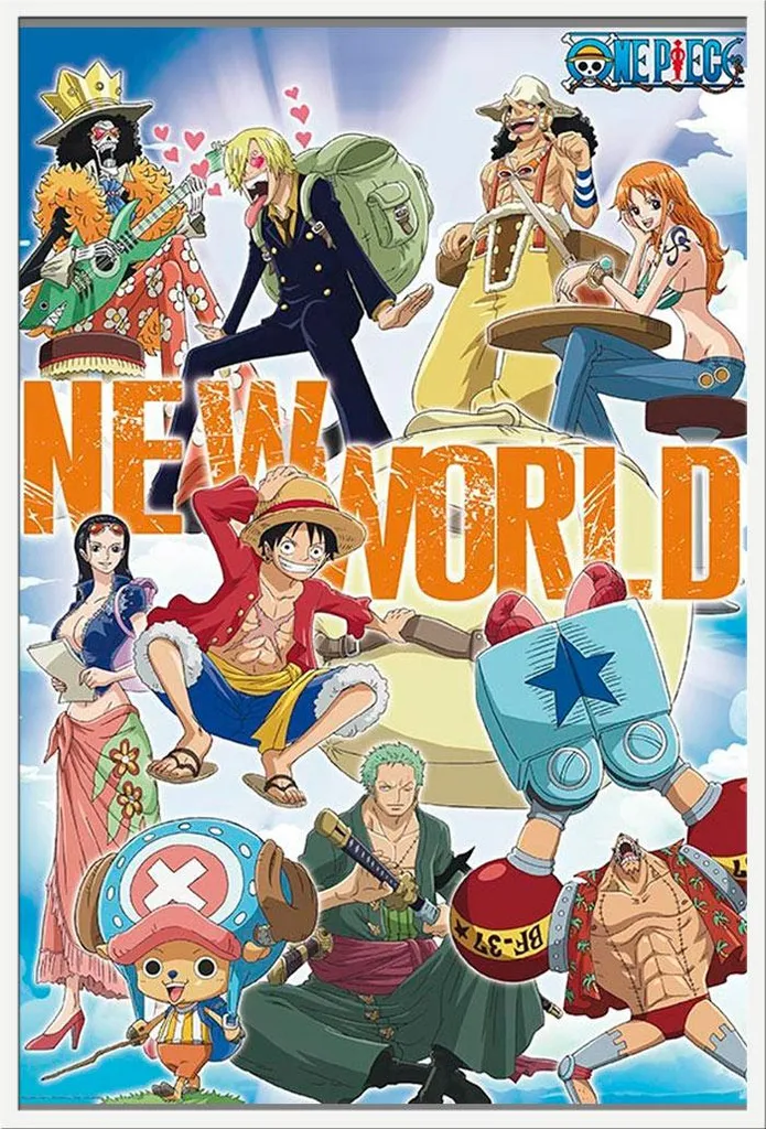 Affiche One Piece Équipe du Nouveau Monde Shinsuke Cadre Blanc 61x91,5 cm