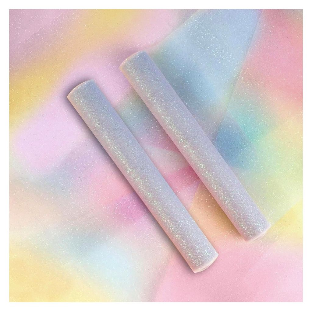 2 Stück Regenbogen Tüll Dekostoff Tischläufer, 30CM x 9M Tischband für Party- und Hochzeitsdekoration