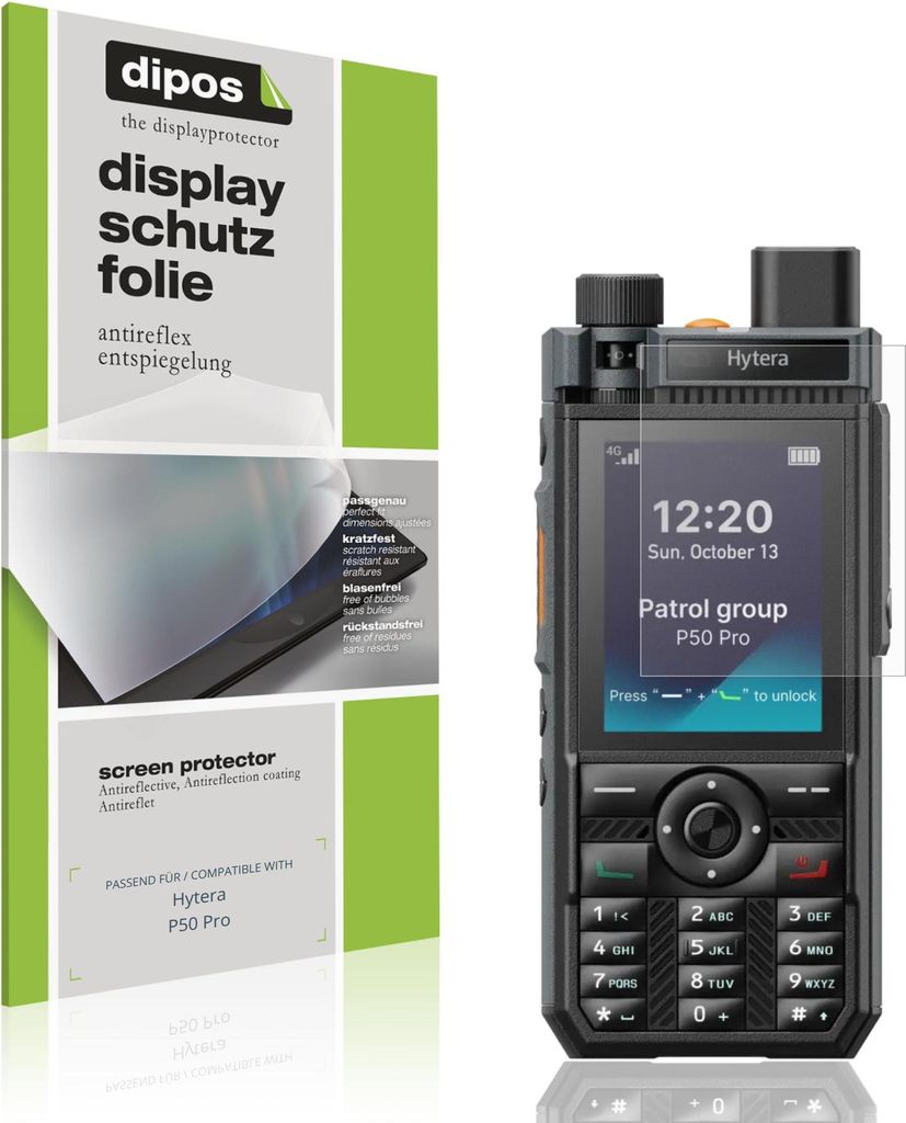 4x Schutzfolie für Hytera P50 Pro matt Displayschutzfolie Folie Display Schutz dipos