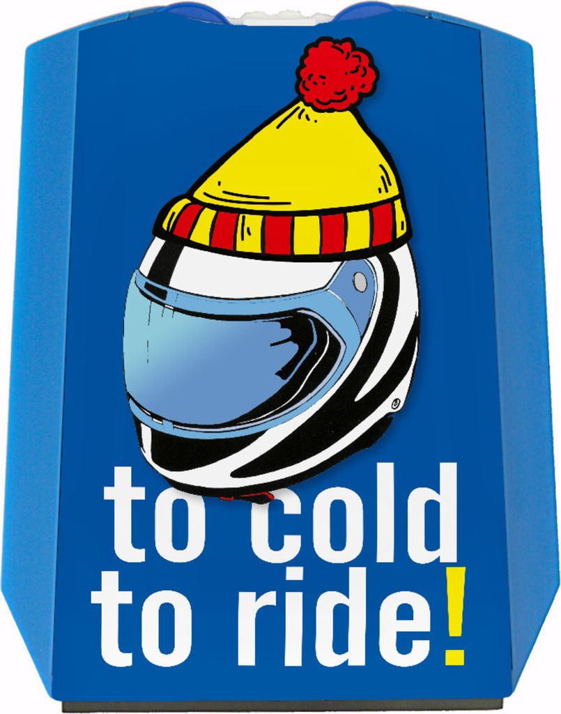 Parkscheibe zum Thema Motorradfahren mit Spruch to cold to ride!