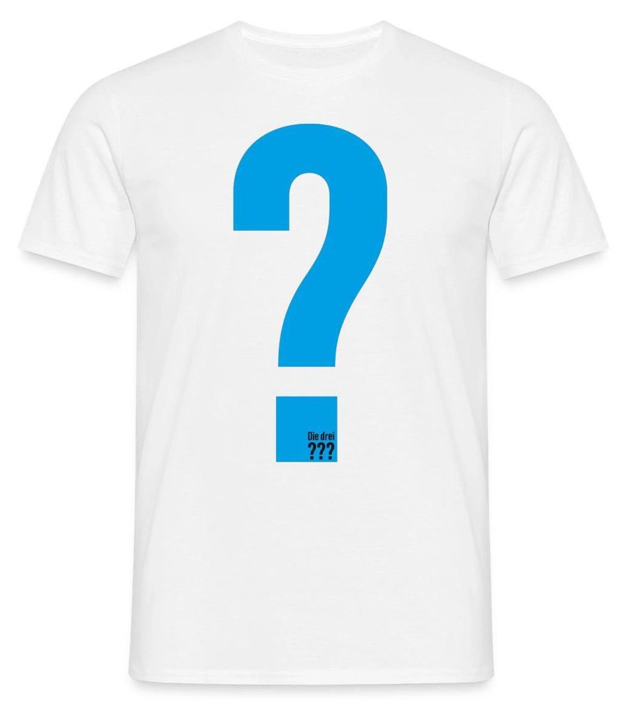 Spreadshirt Die Drei Fragezeichen Kostüm Peter Fasching Karneval Outfit Männer T-Shirt, S, Weiß