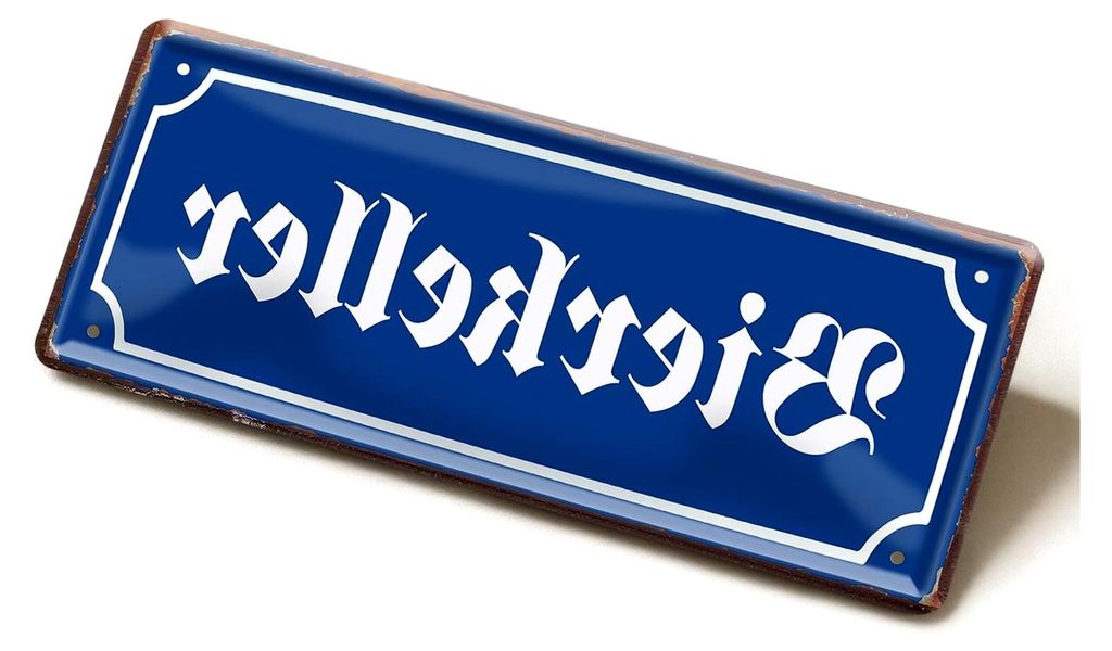 Bierkeller Metallschild 28x12cm - Vintage Design mit Frakturschrift - Retro Wanddekoration für Hausbar und Partykeller - Nostalgisches Kellerschil...