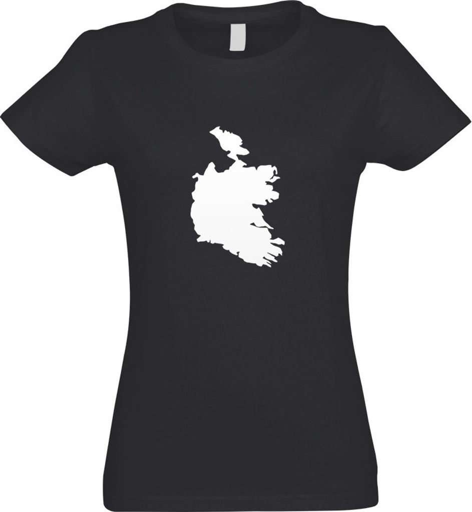 Kiwistar - T-Shirt tailliert - Damen - Graphit - Irland Umriss Kontur - mit Motiv Bedruckt - Funshirt Design - Sport - Freizeit - Damen - S