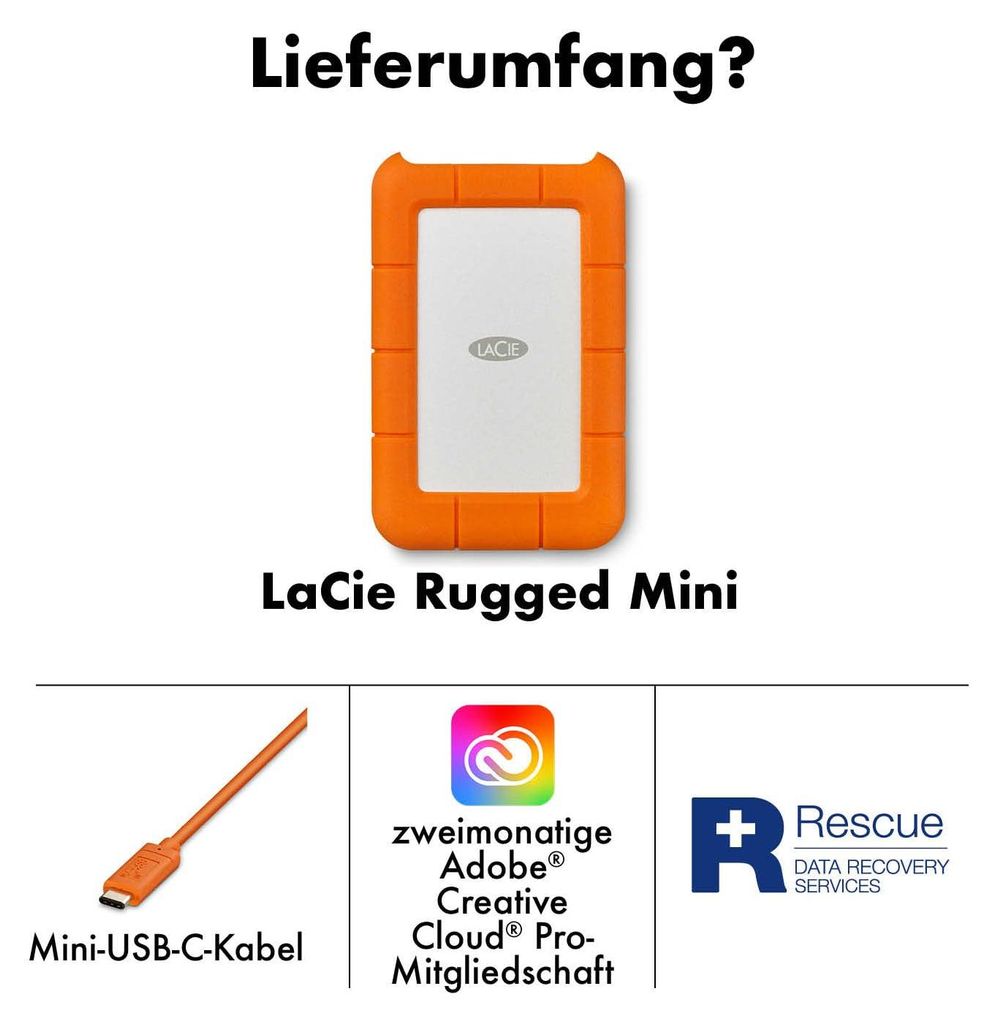 LACIE RUGGED MINI HDD 1 To LAC301558 Image du produit 
