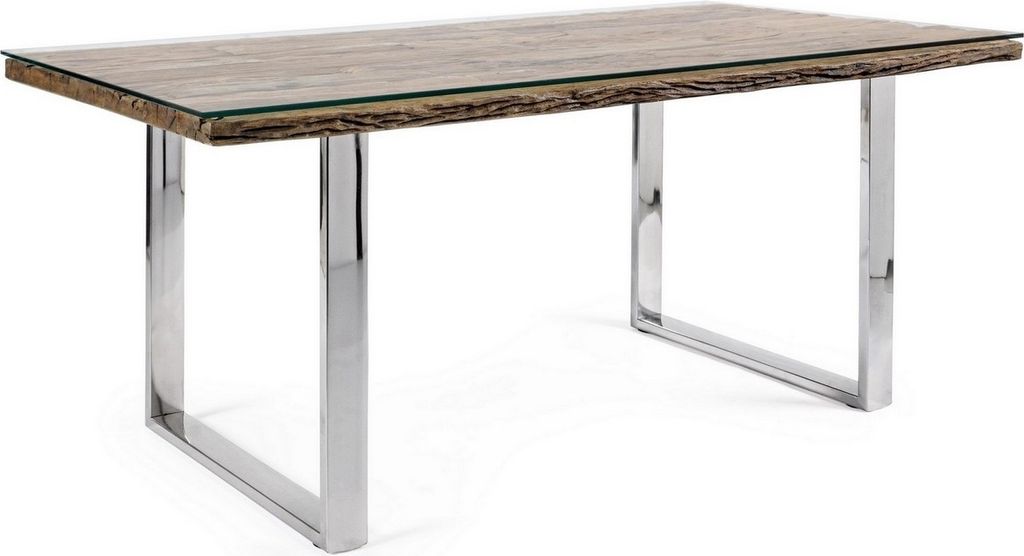 Esstisch Stanton 180x90 Recyceltes Altholz Glas