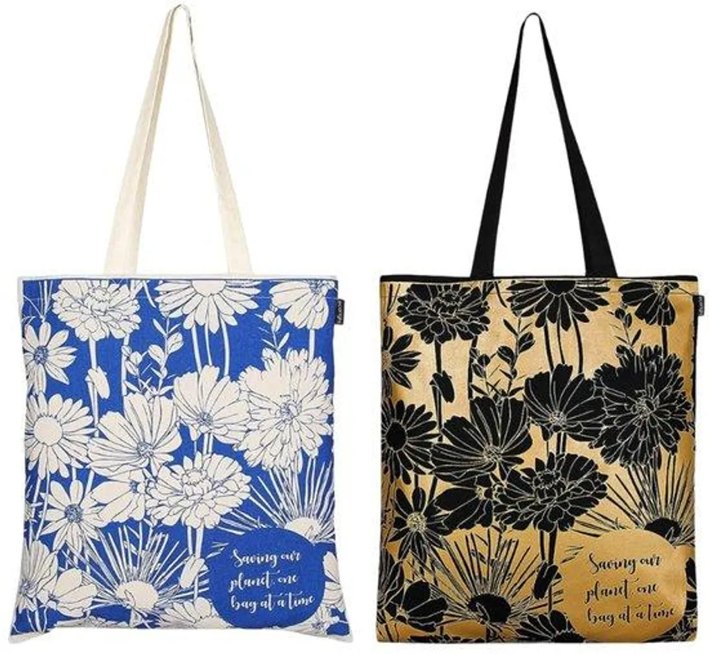 Sac en coton noir robuste et réutilisable - Finition élégante 38x42cm