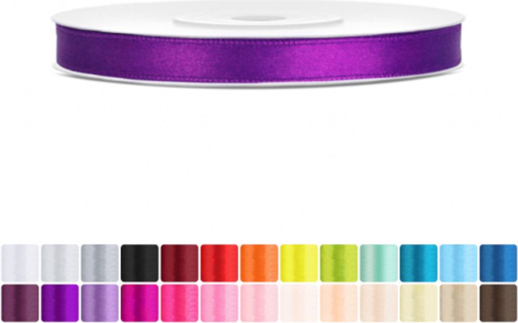 Satinband 6mm Lila - 25 Meter Rolle Geschenk- & Produktbild 