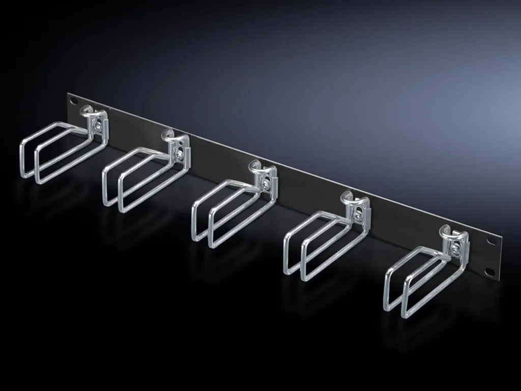 Panneau de manœuvre Rittal 1U 43x105mm RAL 9005 avec étrier en acier