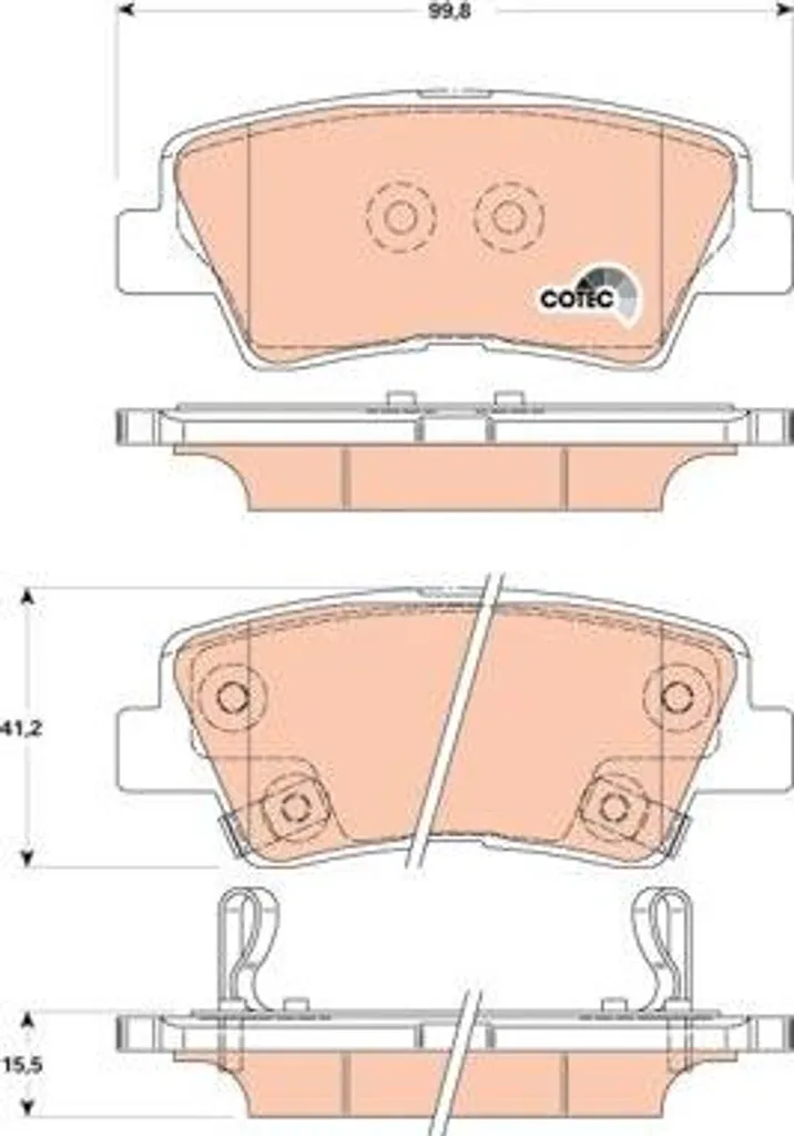 Supprimez les bruits de freinage avec les plaquettes TRW GDB3494 pour Kia