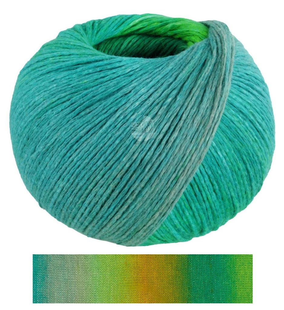 Lana Grossa - Cotonella 0009 türkis mintgrau maigrün curry Produktbild 