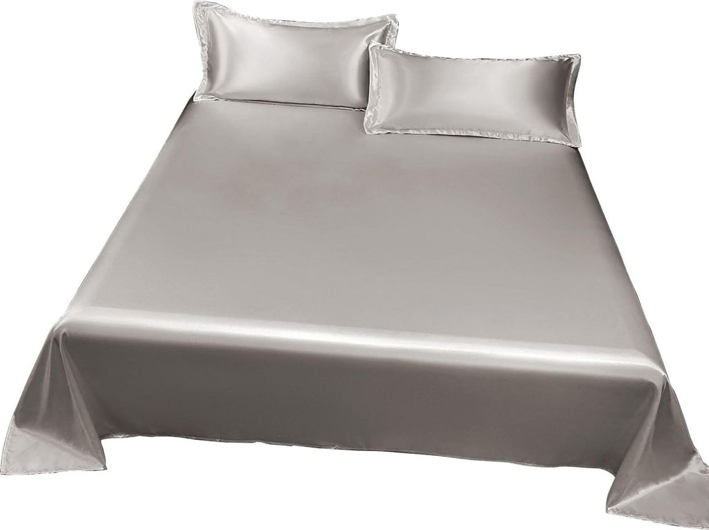Satinbettwäsche, 3-teiliges Sky Silky Satin-Bettwäscheset in King-Size mit tiefen Taschen, s Satin-Bettwäscheset in King-Size mit seidigem Griff...