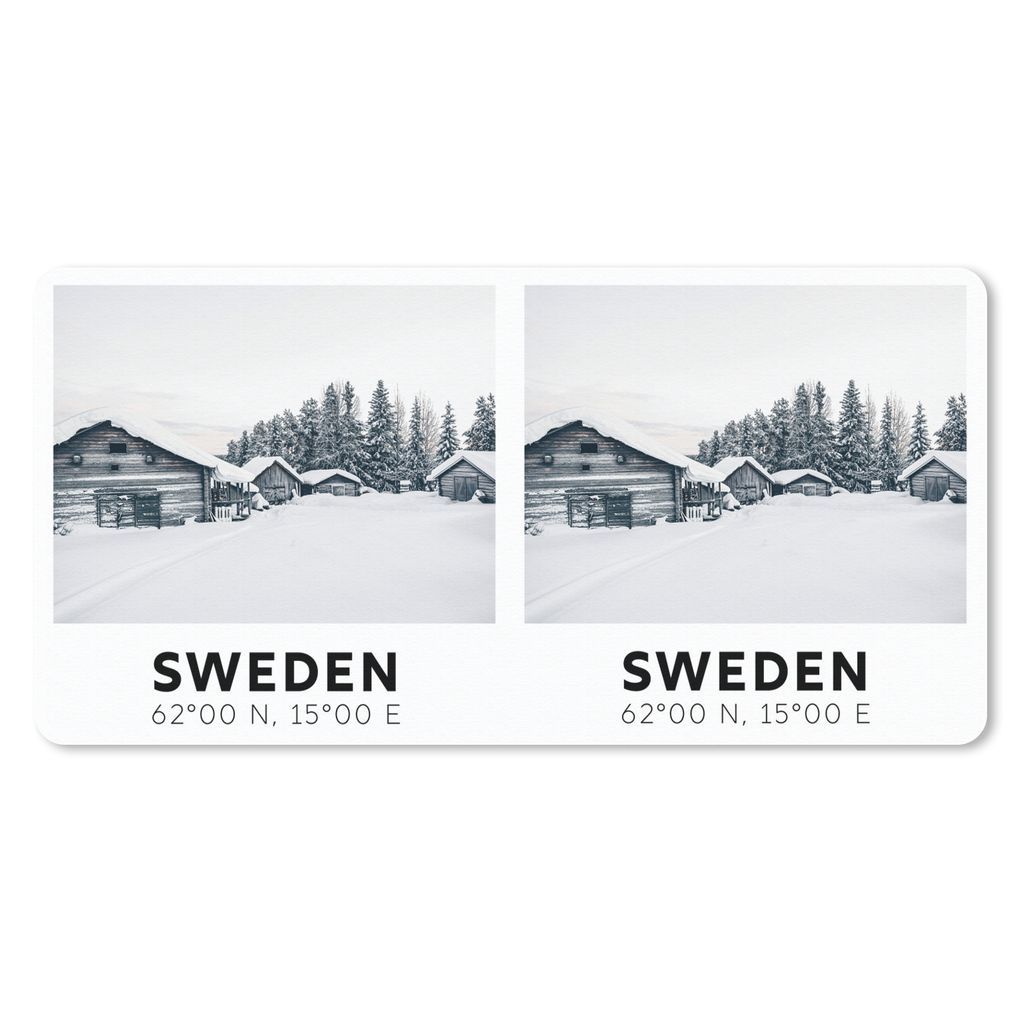 MuchoWow Mauspad Mousepad Schweden - Schnee - Häuser 60x30 cm - Mousepads - Maus Mat - Pad - Mausunterlage - Nachhaltig