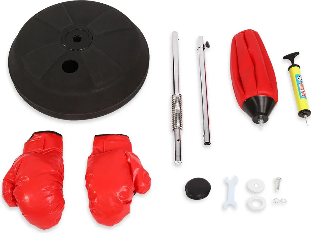 Sac de frappe sur pied avec gants de boxe pour entraînement de vitesse