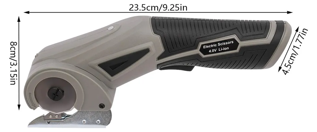 Ciseaux électriques rotatifs gris EU compacts pour couture et bricolage - 5