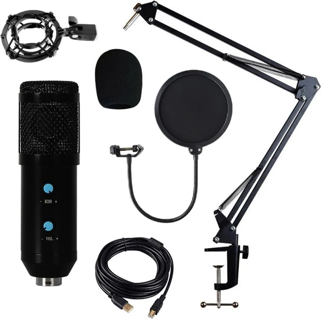 Microphone USB pour Ordinateur avec Réglage Gain et Réverbération INF