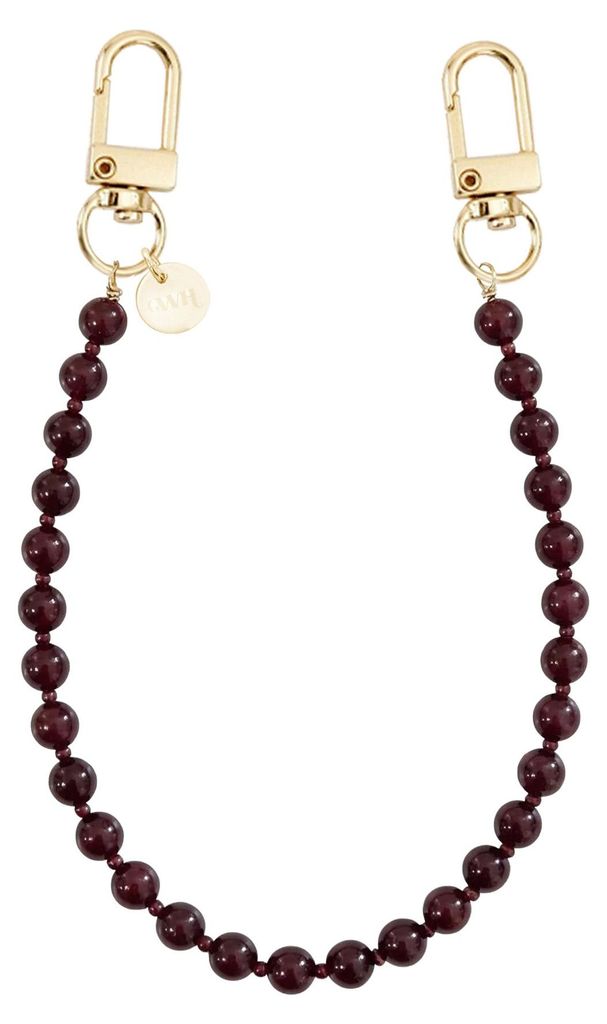 Kurze Handykordel Burgundy Muse mit edlen goldenen Haken für einfache Befestigung