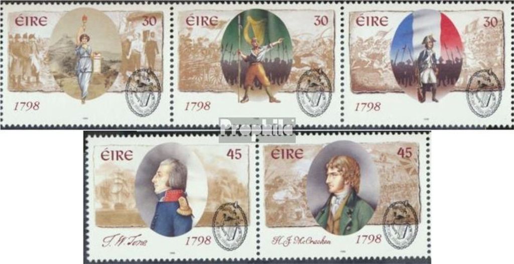 Briefmarken Irland 1998 Mi 1063-1065 Dreierstreifen, 1065-1066 Paar (kompl.Ausg.) postfrisch Jahrestag des Aufstandes von 1798