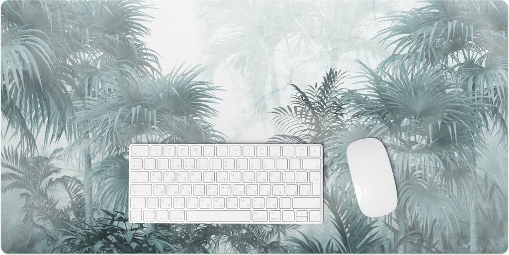 Tropischer Nebel – Schreibtischunterlage – Rutschfeste Tischunterlage – Schreibtischmatte für Büro & Zuhause – Schreibunterlage – Mausp...