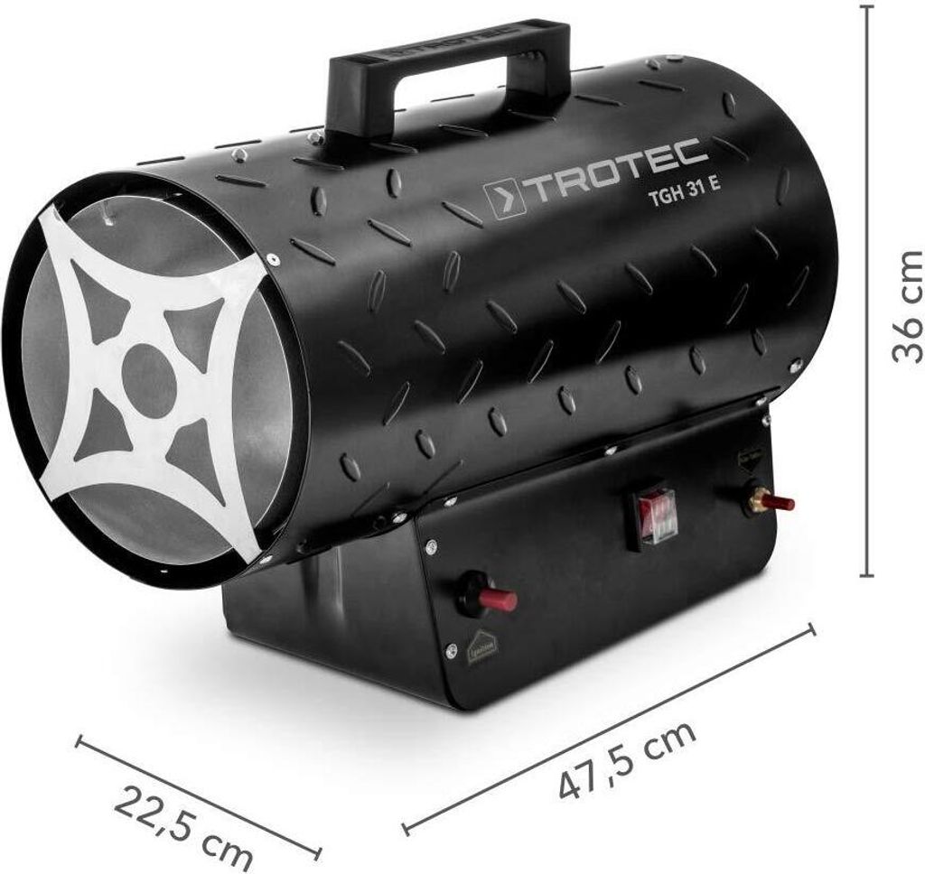 TROTEC Gasheizgebläse TGH 31 E inkl. Verbindungschlauch und Produktbild 3
