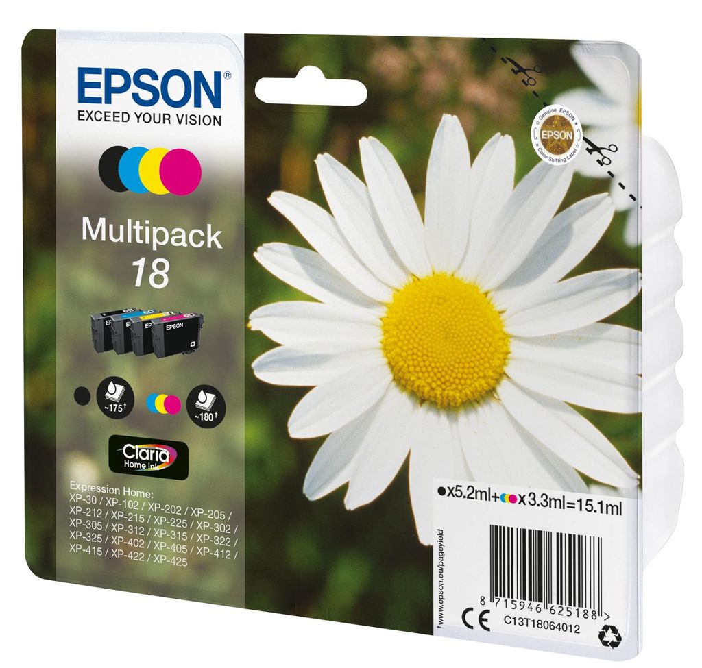 Epson 18 Multipack 4-farebný (C13T18064010) Obrázok produktu 