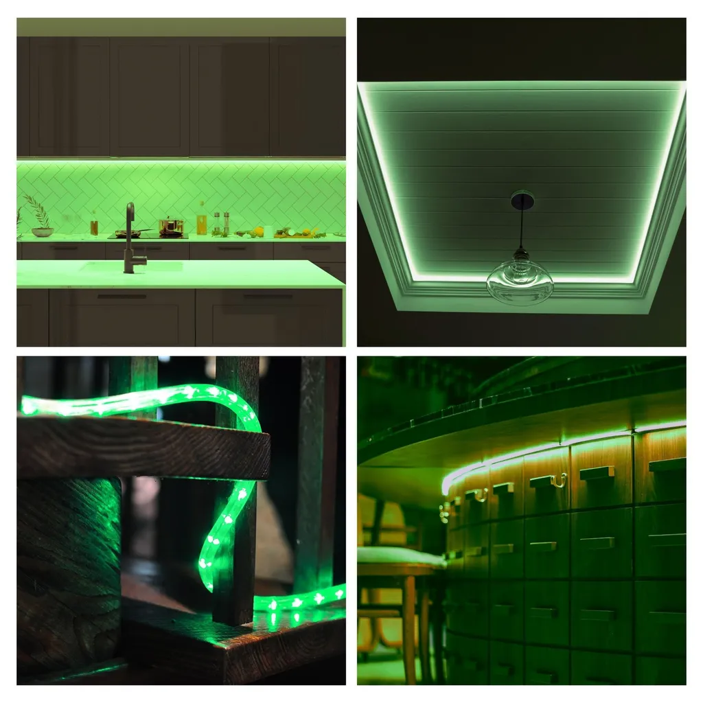 Éclairage extérieur vert 9m pour illuminer une terrasse ou une façade