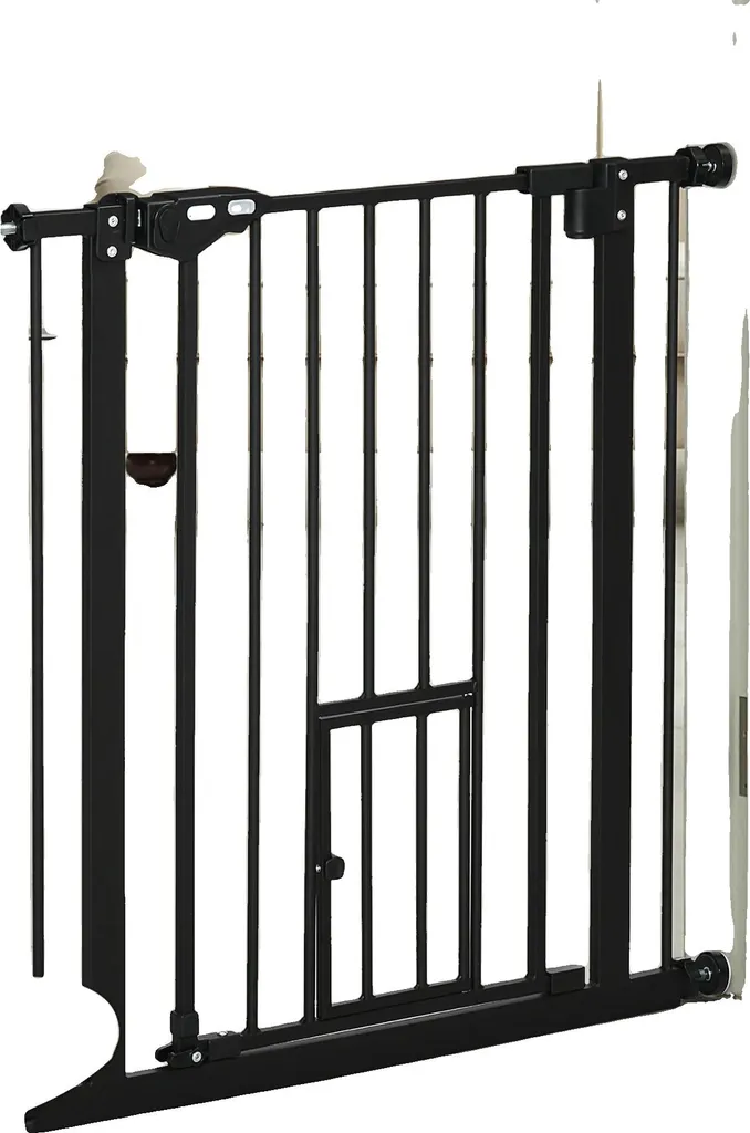 Barrière de protection enfant et animaux réglable en métal noir robuste