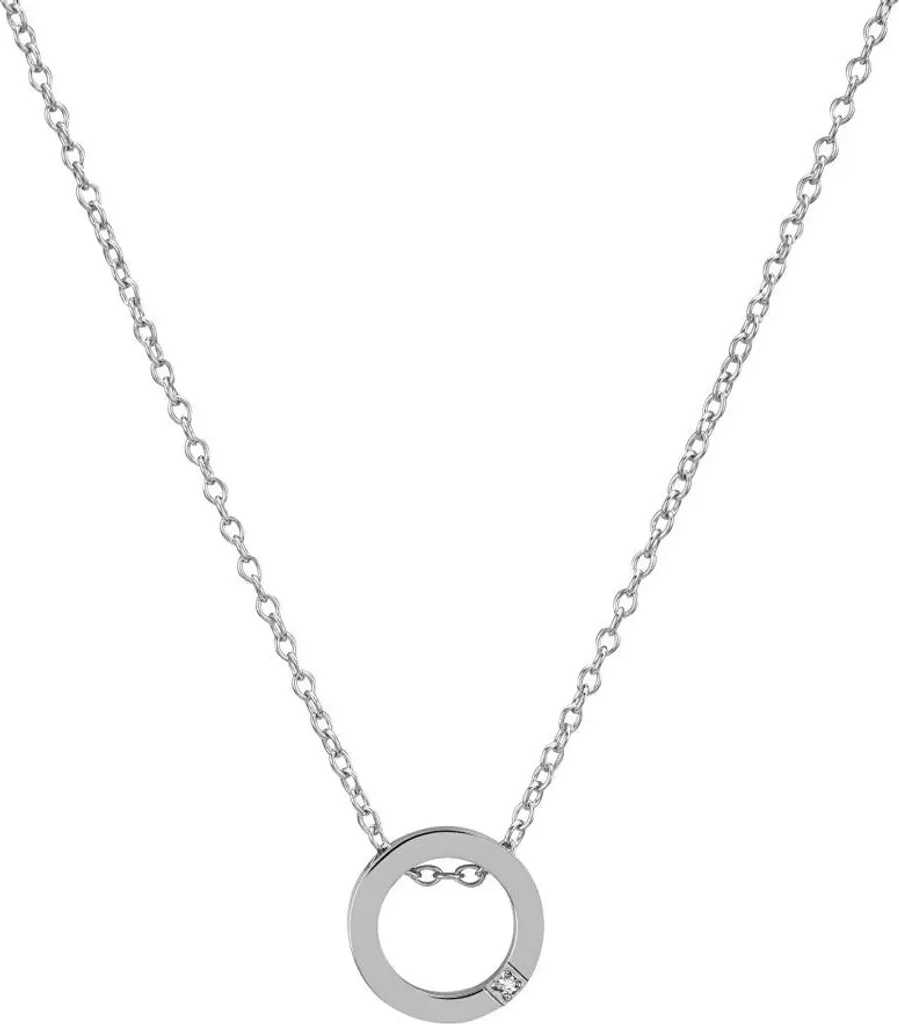 Collier pendentif rond en acier poli - Bijou inaltérable VESN0743S
