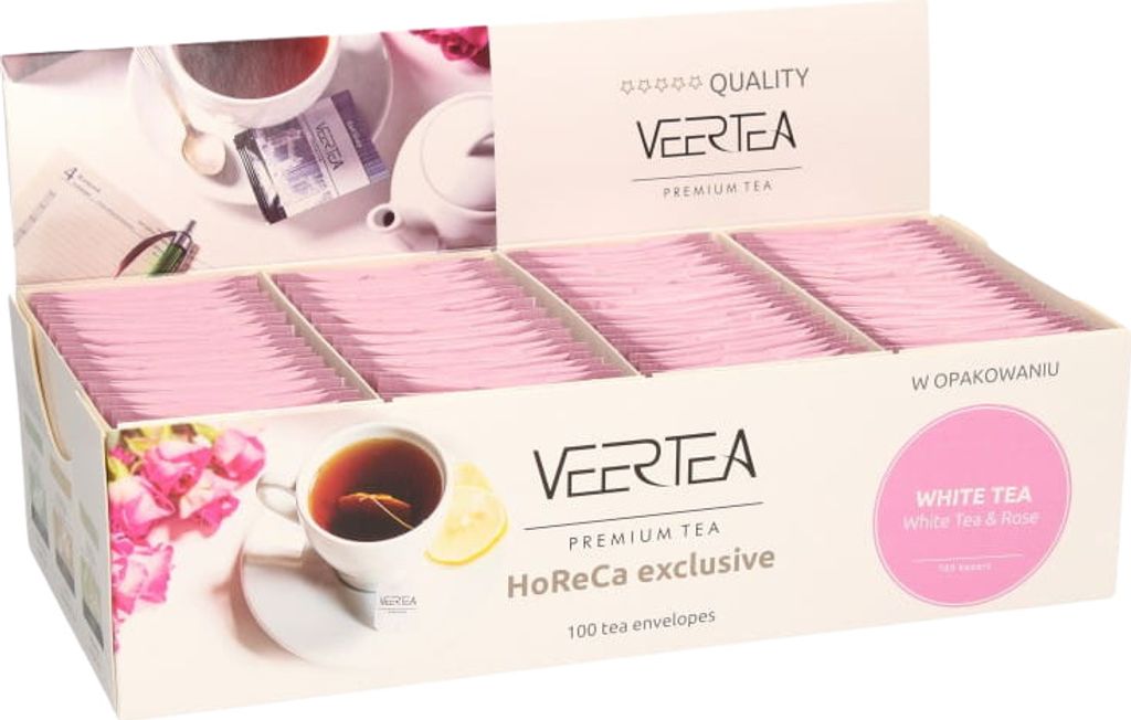Veertea, Tee Set, Weißer Tee mit Rose, 100 Beutel