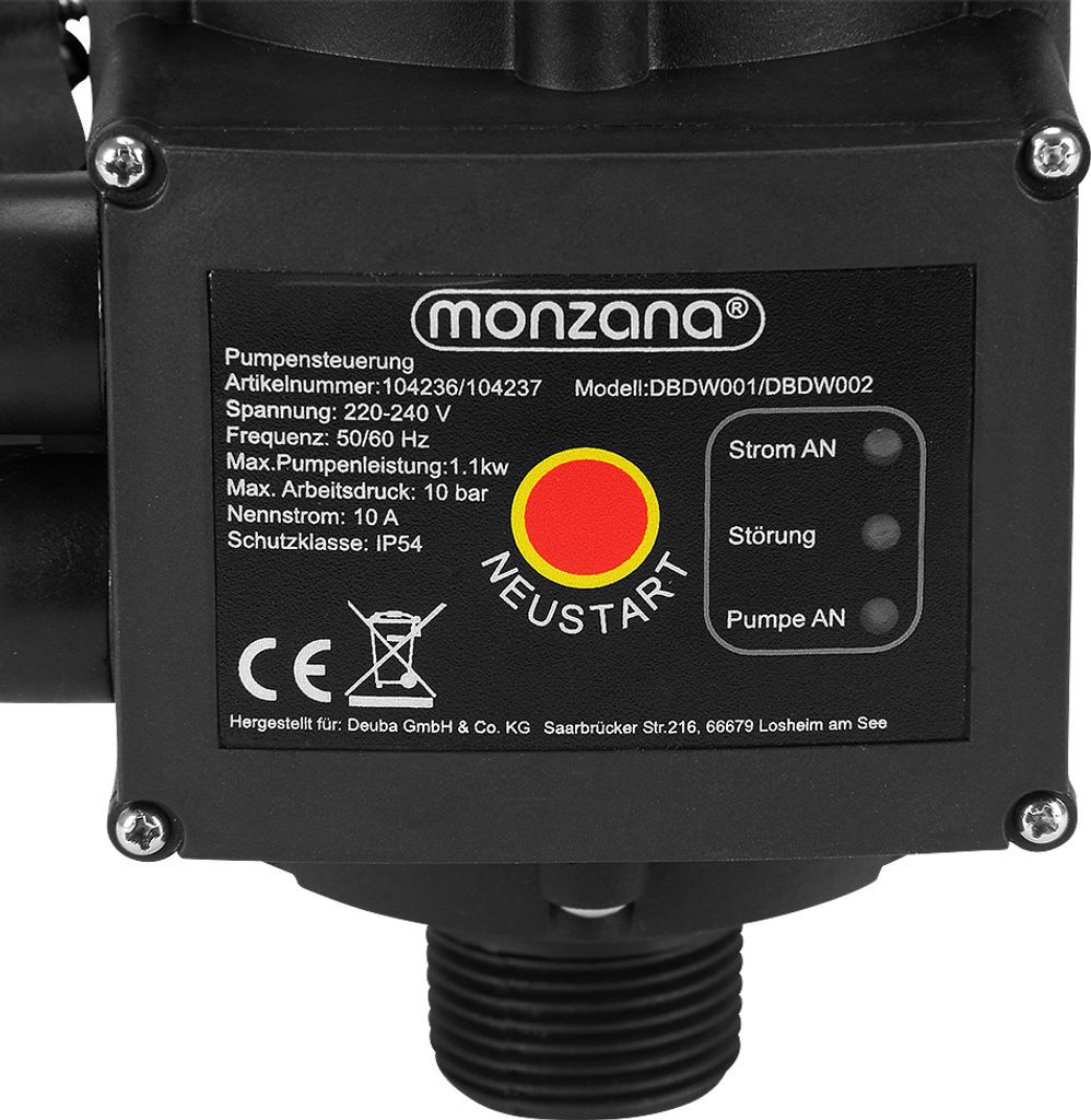 MONZANA® Pumpensteuerung Trockenlaufschutz 10 bar Produktbild 2