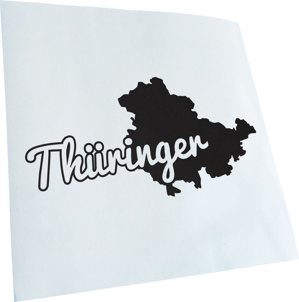 Kiwistar - Autoaufkleber - Thüringen Thüringer Herkunft - Mattschwarz - 50x25cm - Aufkleber für Auto, Laptop, Fahrrad, LKW, Motorrad mehrfarbig ...