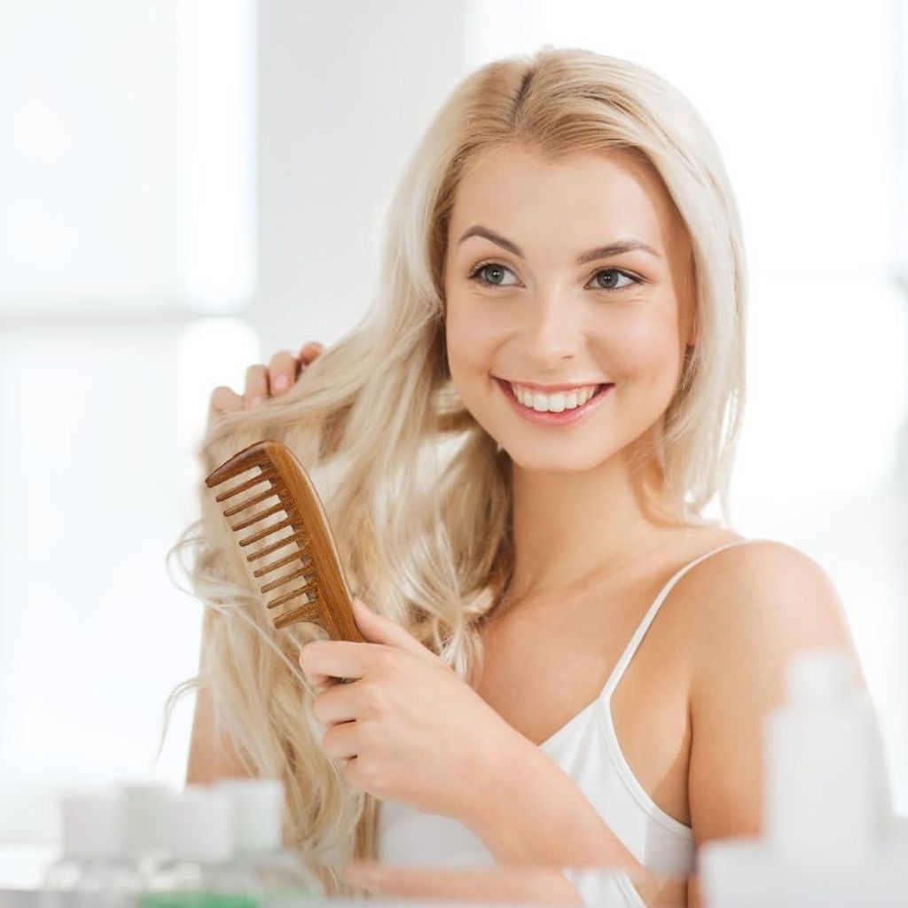 Holzkamm - Antistatische handgefertigte Kamm mit breiten Zähnen - Natürliche Haarpflege