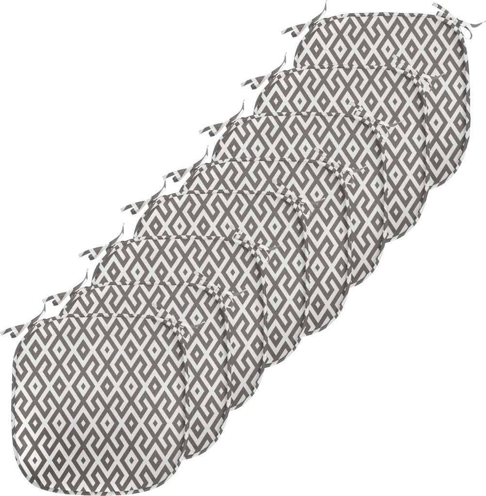 ABAKUHAUS Modern Polster für Esszimmerstühle, Geometrisch Antik Border, Dekoratives wasserfestes Kissen mit Riemen für Küchensitze, 40 cm x 40 ...
