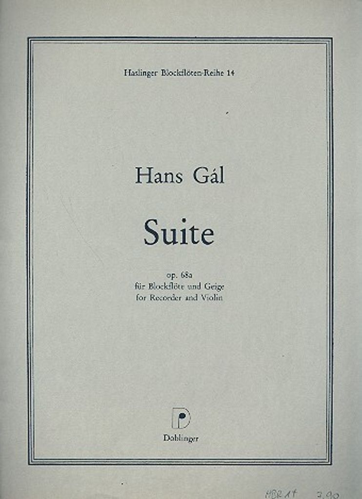 Suite op.68a für Blockflöte und Violine
