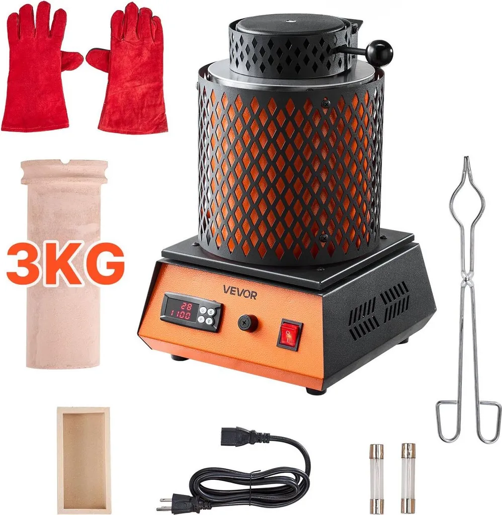 Four électrique pour fonderie d'or et création de lingots de 3 kg