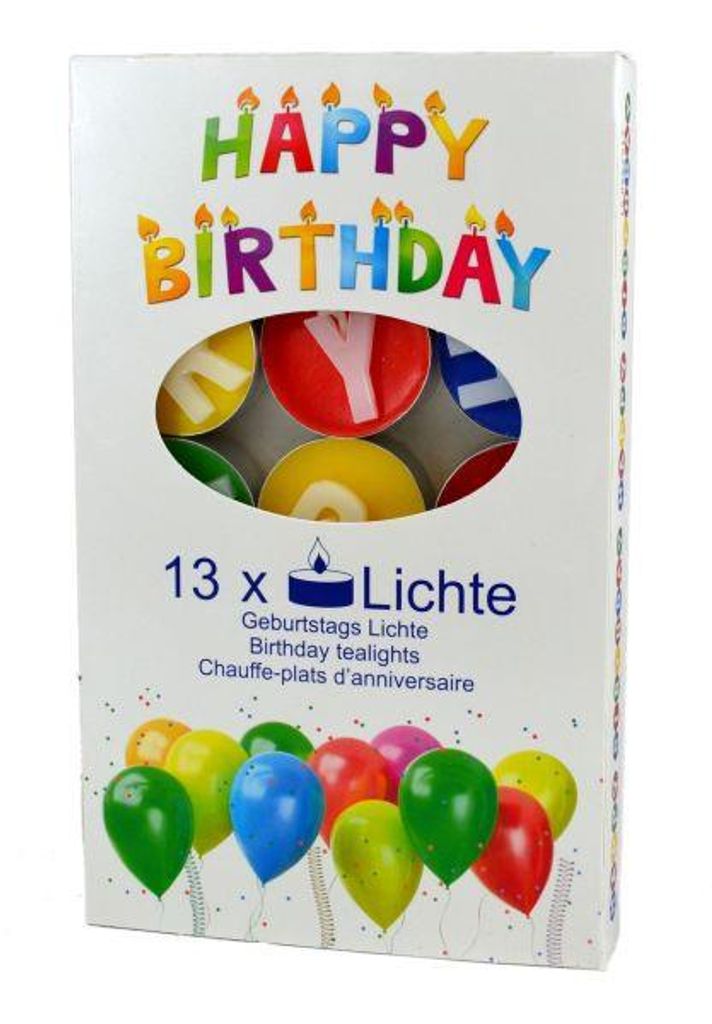 Geburtstagsteelichter Happy Birthday - 1 3tlg