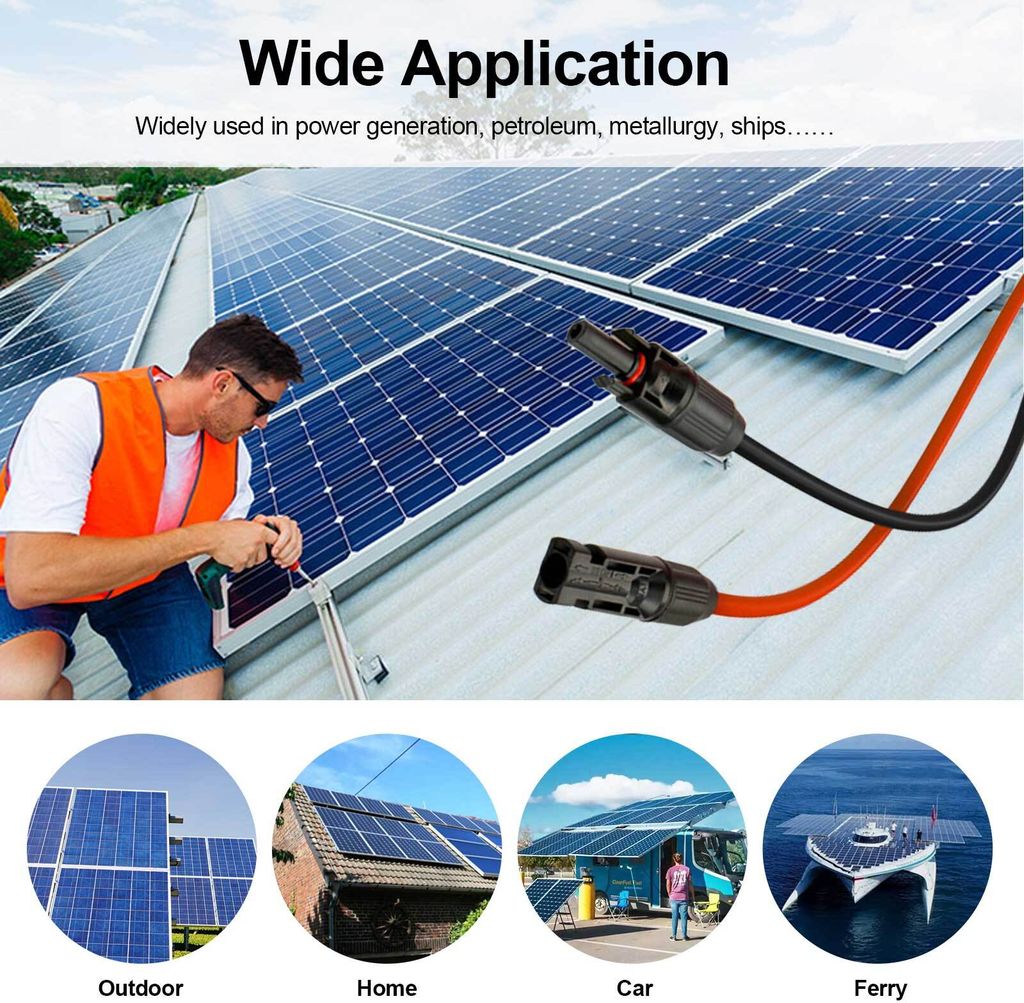 10 Meter MC4 Solarkabel Verlängerungskabel rot schwarz 4mm² Produktbild 3